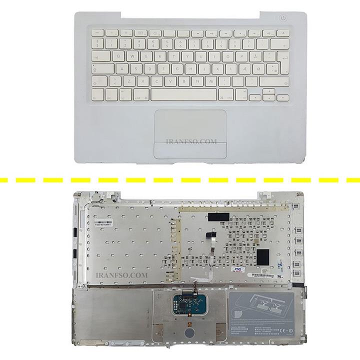 کیبرد لپ تاپ اپل MacBook Pro A1181 سفید با قاب C به همراه تاچ پد دست دوم